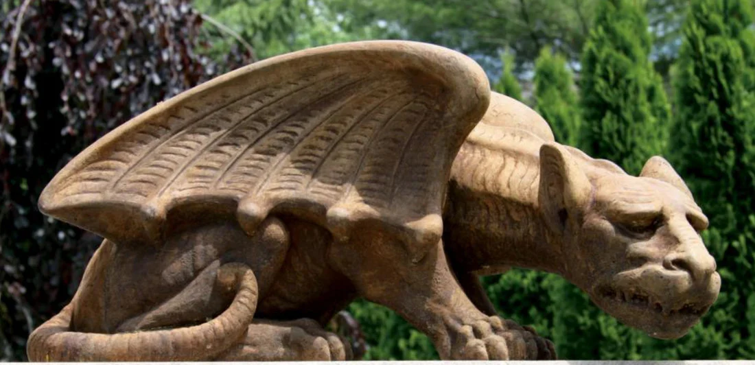 Crouching Gargoyle Garden Cement Sculpture - Image 2