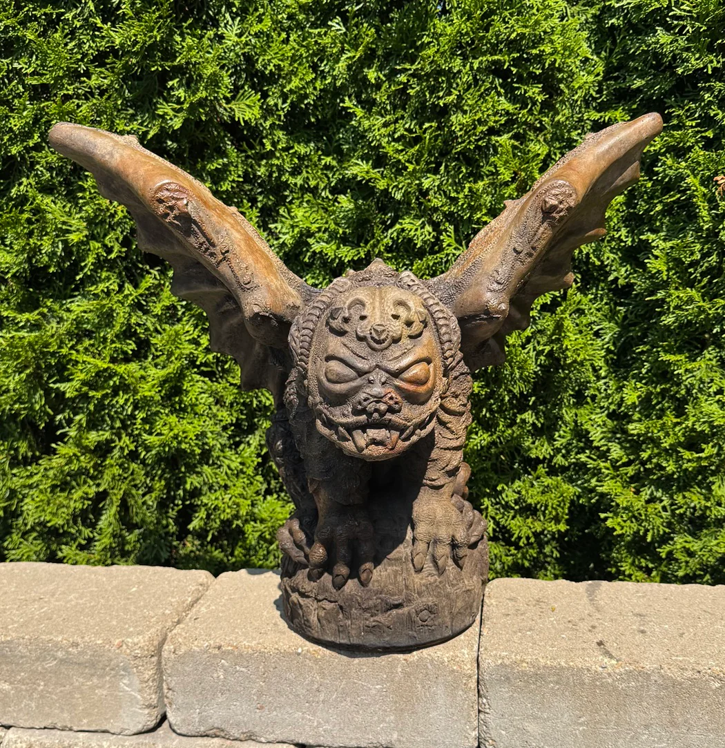 Crouching Gargoyle Cast Stone Statue 18" High