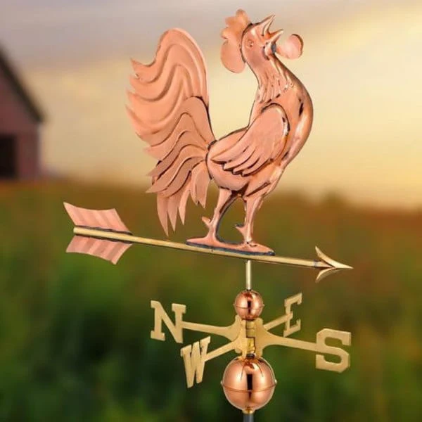 Crowing Rooster Weathervane Sculptural Design - Image 2