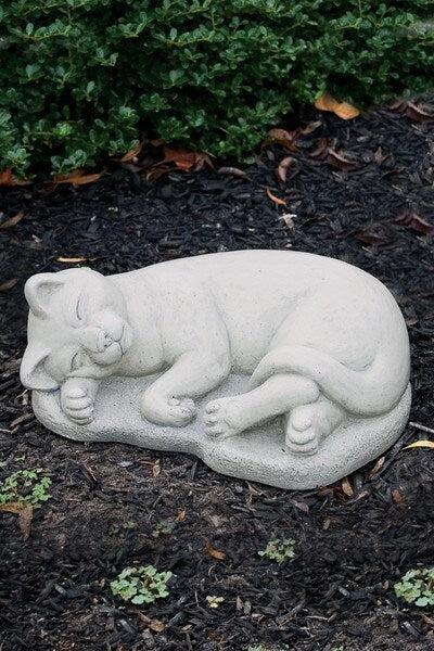 Cuddly Sleeping Cat 17" Long Statue