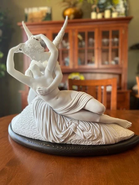 Cupid and Psyche Statue Marble By Antonio Canova - Image 2