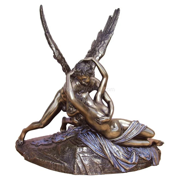 Cupid & Psyche 12" High Bronze Statue