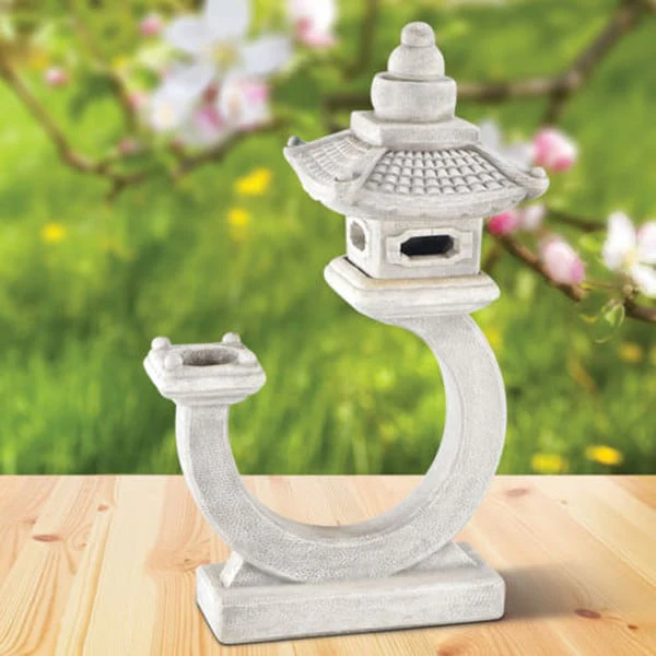 Asian Inspired Curved Pagoda Lantern Sculpture 40" High - Image 3