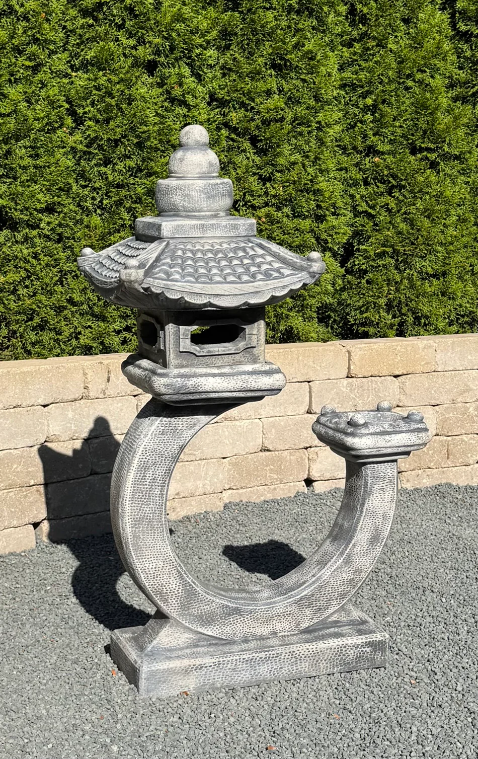Asian Inspired Curved Pagoda Lantern Sculpture 40" High - Image 4