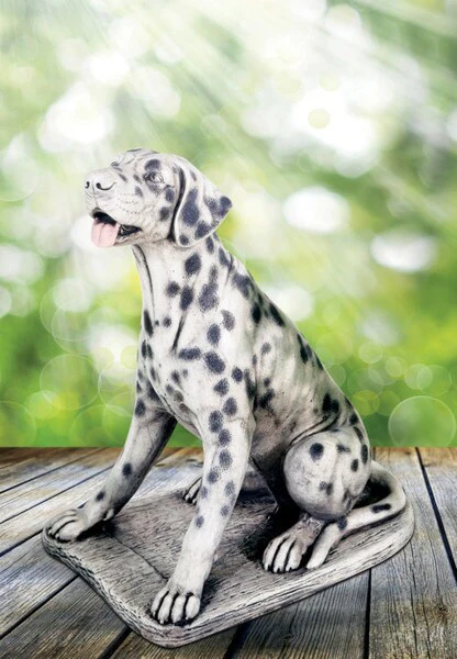 Dalmatian Dog Statue 27" High Cast Stone Firehouse Sculpture - Image 3