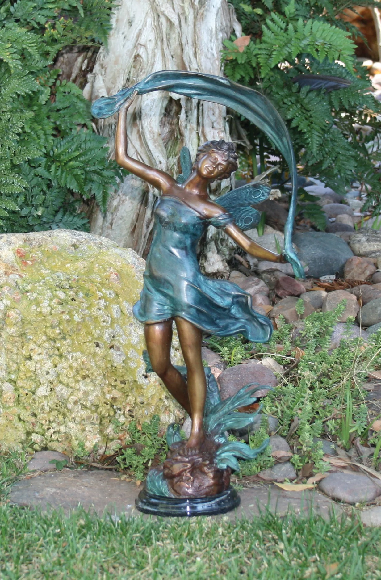 Dancing Bronze Garden Fairy 21" High - Image 2