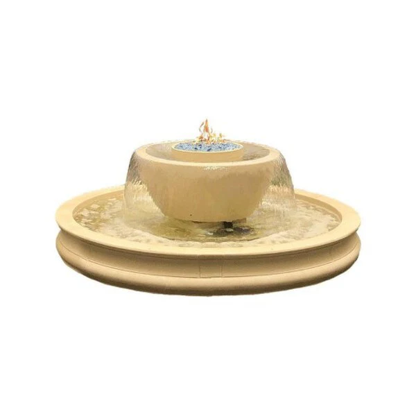 Danny Kelly Round Modern Fountain with Fire Estate Size