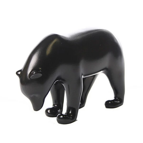 Dark Brown Bear With Head Down By Pompon