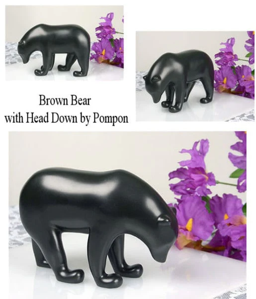 Dark Brown Bear With Head Down By Pompon - Image 3