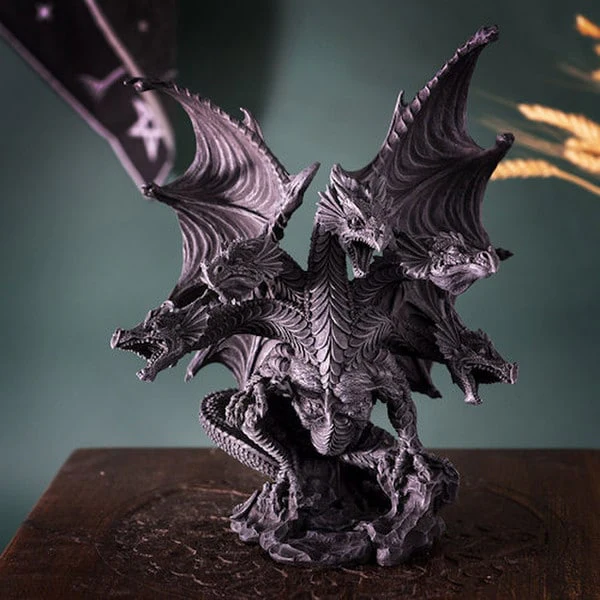 Dark Hydra Four Headed Dragon Statue - Image 6