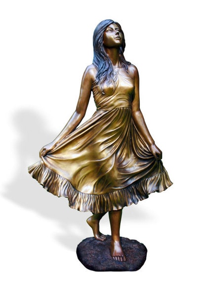 Debutant Girl Garden Bronze Sculpture - Image 3