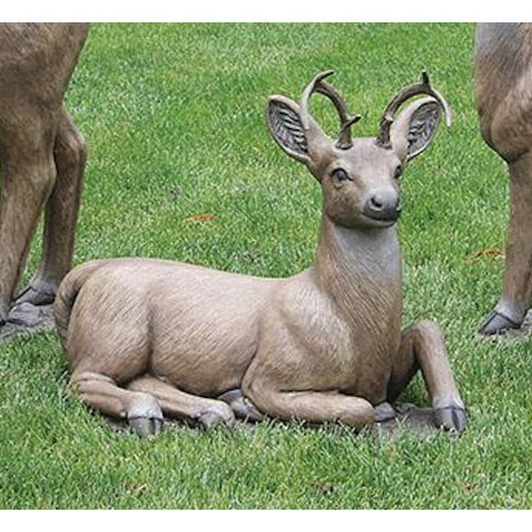 Deer Laying Down Sculpture 27" Long