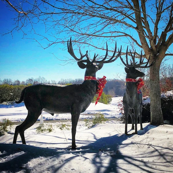 Majestic Buck Pair Statues Left & Right 78" High - Image 3