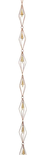 Diamond Rain Chains with Bells Copper Downspout - Image 3