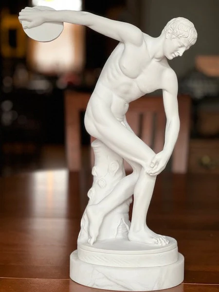 Discus Thrower Discobolos Sculpture By Myron 18.5" High
