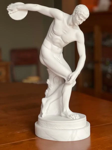 Discus Thrower Discobolos Sculpture By Myron 18.5" High - Image 3