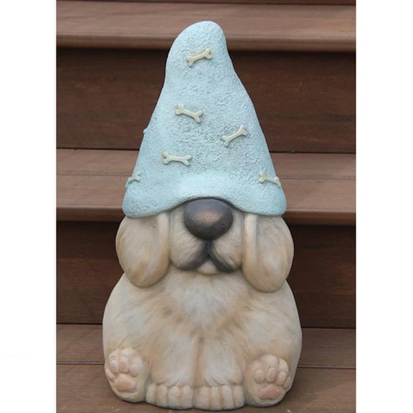 Dog Cement Garden Gnome Statue 19" High