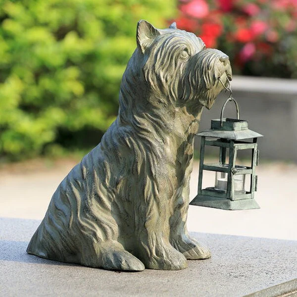 Dog Garden Lantern Patient Pooch Statue - Image 4