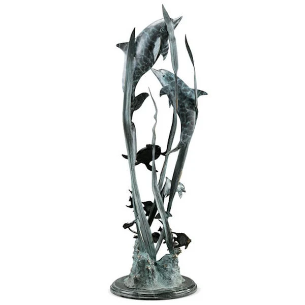 Dolphin Seaworld Seascape Sculpture - Image 3