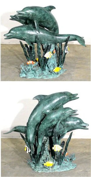 Dolphins In Reef Water Feature Fountain - Image 2