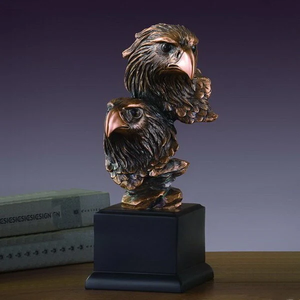Double Eagle Heads Bust Statue - Image 2