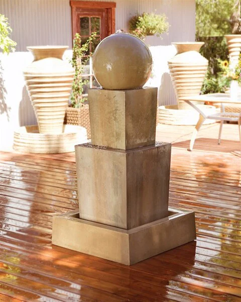 Double Obtuse Fountain with Ball 58" High