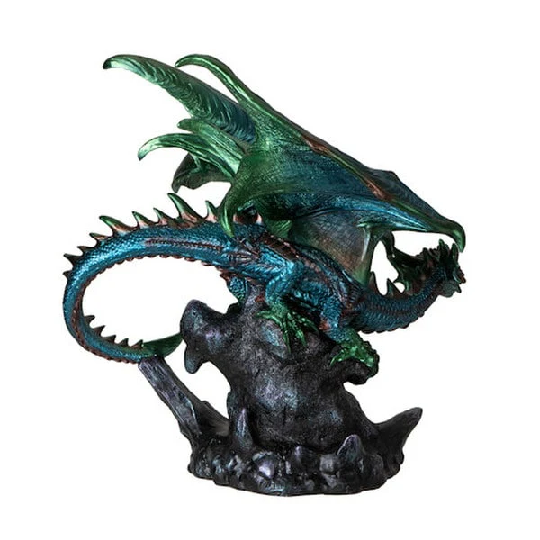 Dragon on Geode Rock Sculpture - Image 2