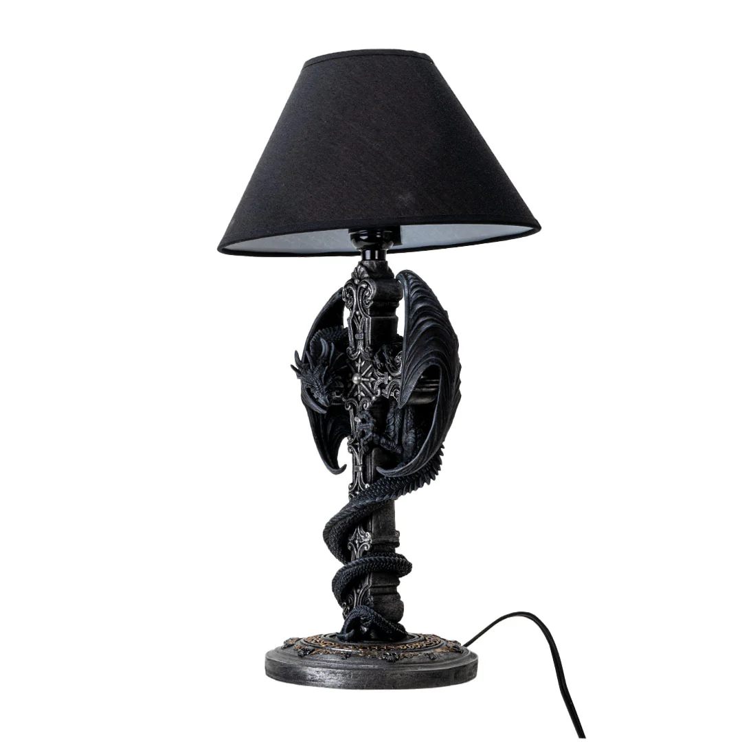Dragon Wrapped Cross Sculptural Lamp Accent Light - Image 5