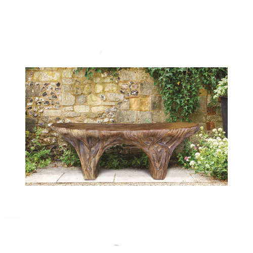 Driftwood Garden Cement Bench - Image 2