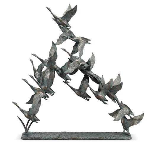 Duck Flock in Motion Sculpture