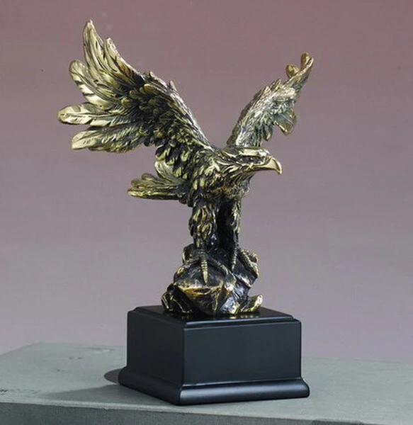 Eagle Antique Gold Statue 7.5" High - Image 2