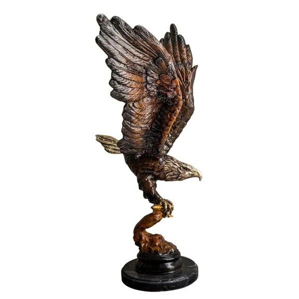 Eagle Bronze Statue with Marble Base - Image 2
