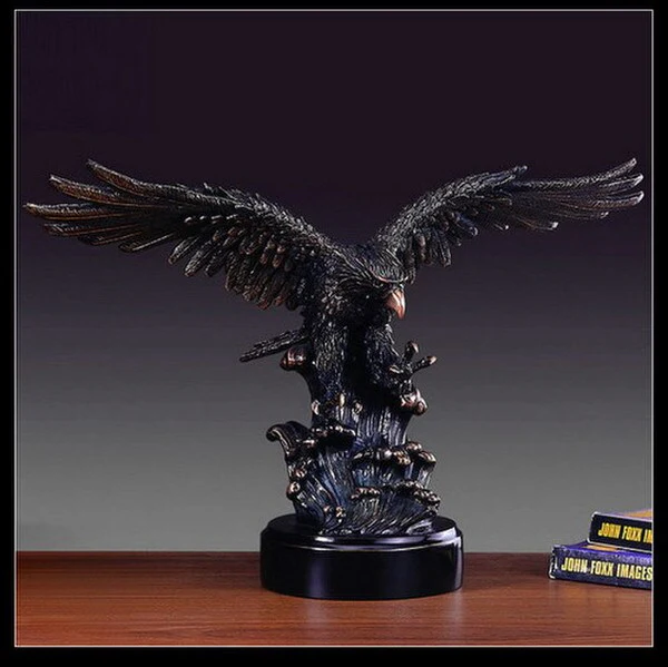 Eagle Fishing Sculpture Statue 12.5" H