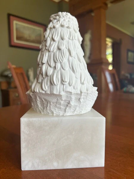 Eagle Head Marble Bust Statue Alabaster Base - Image 8