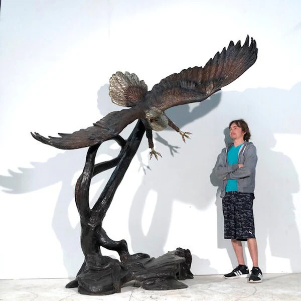 Eagle In A Tree Bronze Sculpture - Image 3