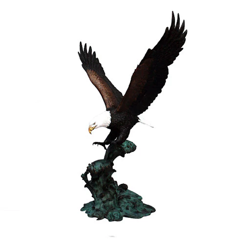 Eagle on Crested Waters Bronze Sculpture - Image 2
