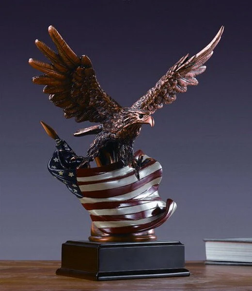 Eagle With American Flag Statuette