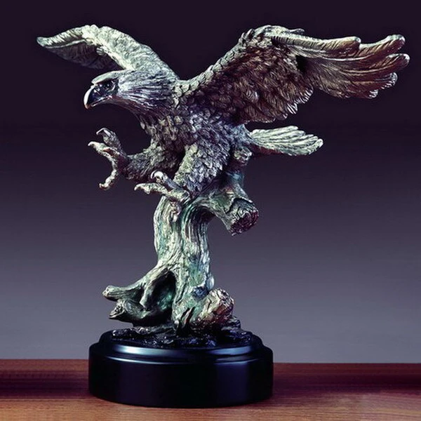 Eagle With Pewter Overlay Sculpture 9.5" high - Image 2