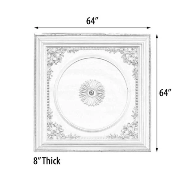 Elegant Square Dome Ceiling Medallion 64 Inch - Image 4