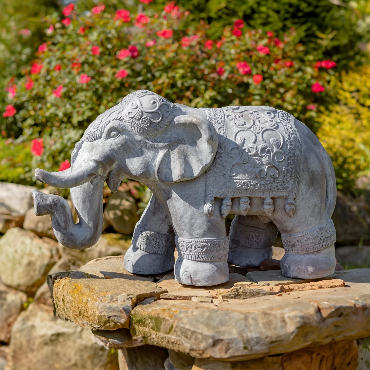Elephant Garden Statue Symbol of Strength & Good Fortune - Image 2