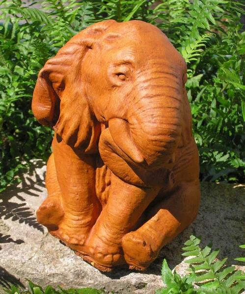 Elephant Sitting 9.5" High Sculpture
