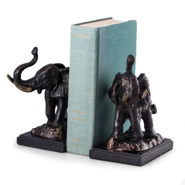 Elephant Trunks Up Brass Bookends - Image 3
