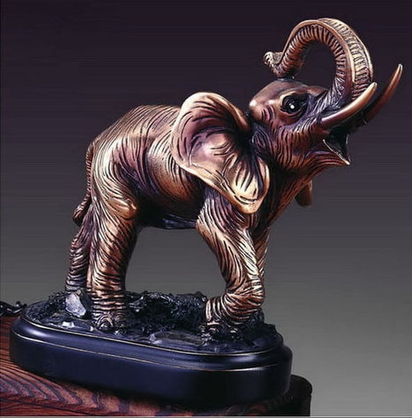 Elephant Statue Sculpture Trunk Up Figurine - Image 3