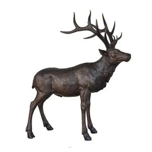 Elk Bronze Life Size Deer Statue - Image 2