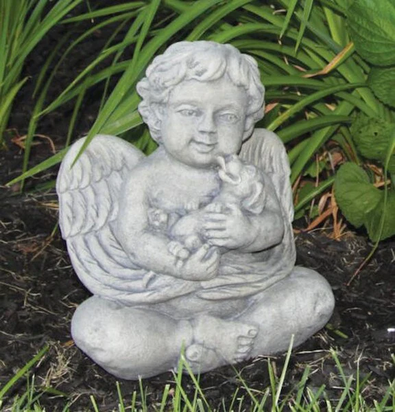 Ella Angel and Puppy Garden Statue