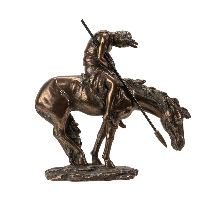 End Of The Trail Sculpture Indian 7.5 " High - Image 3