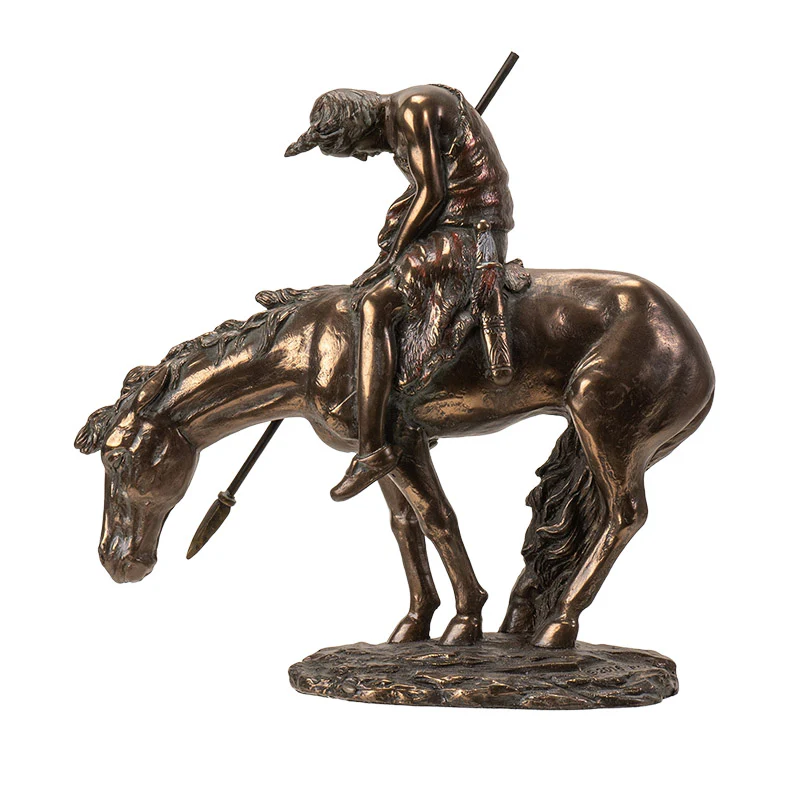 End Of The Trail Sculpture Indian 7.5 " High - Image 4