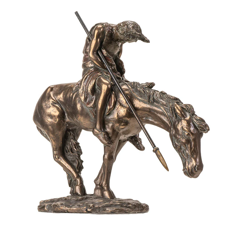 End Of The Trail Sculpture Indian 7.5 " High - Image 6