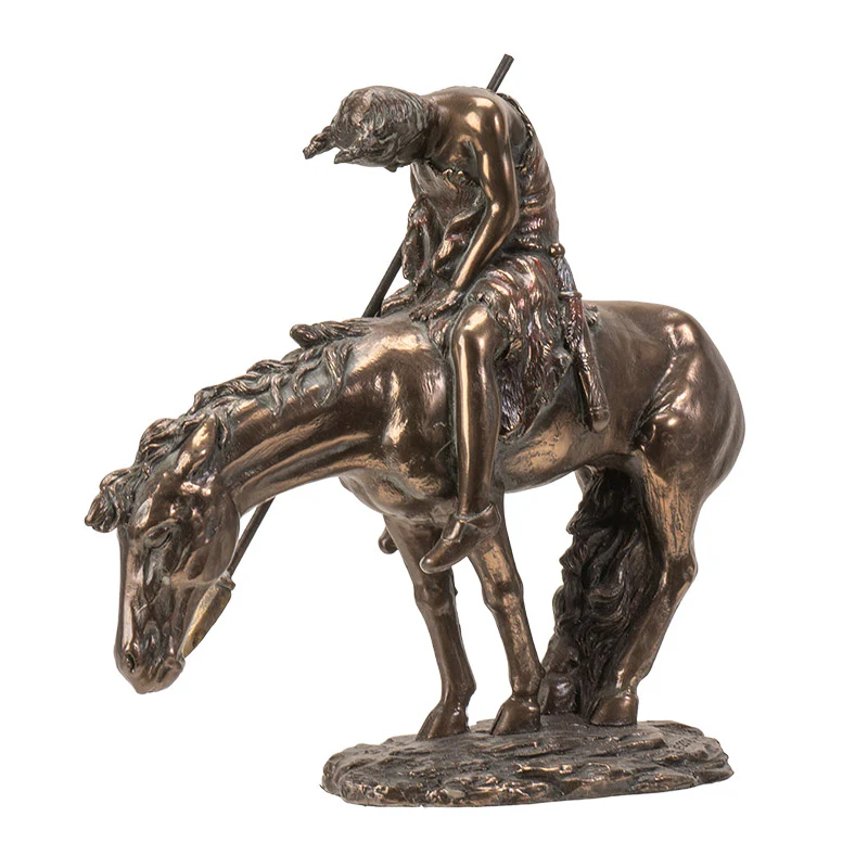 End Of The Trail Sculpture Indian 7.5 " High - Image 7