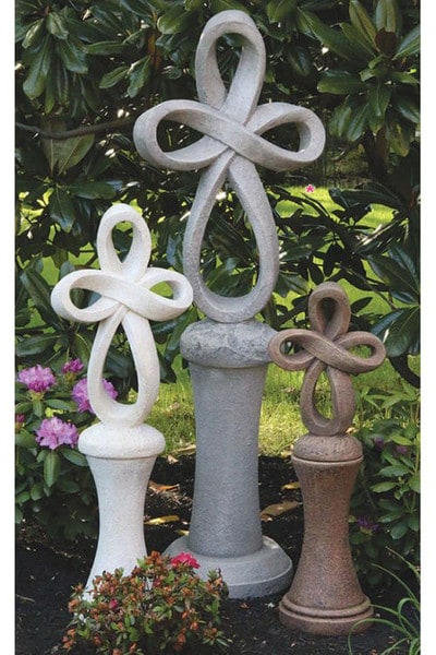 Eternity Cross And Pedestal Garden Sculpture Large - Image 3